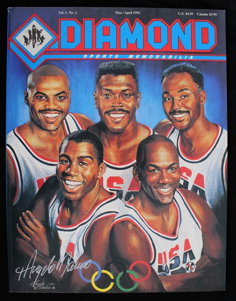 1992 Michael Jordan, Magic Johnson USA Basketball Team Diamond Magazine 