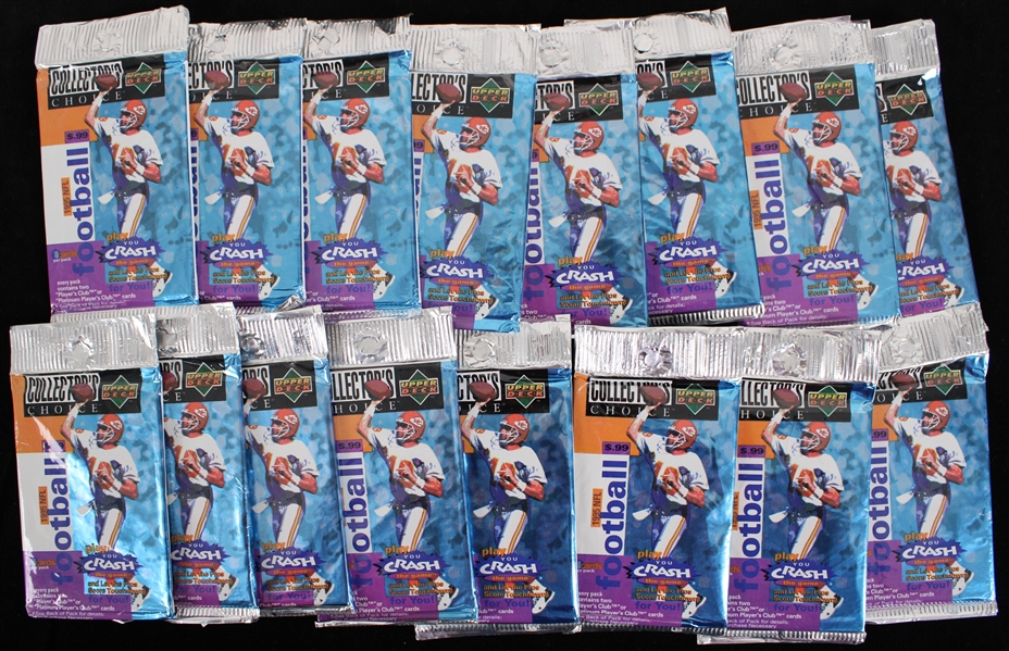 1995 Upper Deck Football Collectors Choice Sealed Card Packs (Lot of 16)