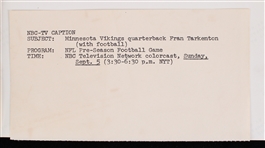 1976 Frank Tarkenton Minnesota Vikings 7x9 Press Photo 