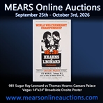 1981 Sugar Ray Leonard vs Thomas Hearns Caesars Palace Vegas 14"x24" Broadside Onsite Poster