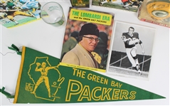 1960s-90s Green Bay Packers Yearbooks, Pennant, Glassware & more (Lot of 9)