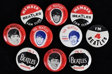 1964 Beatles 1" Pinback Buttons (Lot of 10)