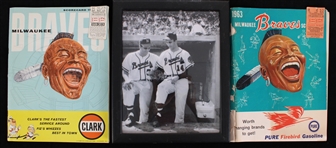1960s Milwaukee Braves Programs, Ticket Stub, Framed 8"x10" Photo (Lot of 3)