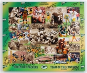 1919-2000 Green Bay Packers Multi-Signed Team of the Century 20"x24" Canvas Print (JSA) 