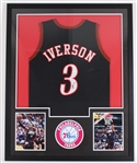 1996-2006 Alan Iverson Philadelphia 76ers Signed 34"x43" Framed Jersey *JSA*