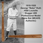 1918-21 circa George “Babe” Ruth 40K Hillerich & Bradsby Louisville Slugger Professional Model Bat (MEARS LOA)