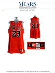 1997-1998 Last Dance Michael Jordan Chicago Bulls Game Issued Road Jersey (MEARS A5)