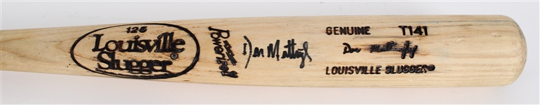 **LIVE MONDAY** Don Mattingly Signed Louisville Slugger Professional Model Bat (JSA)