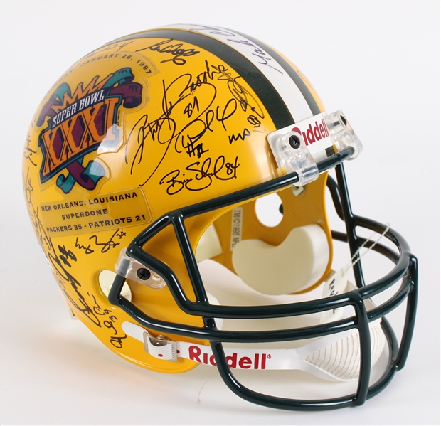 1997 Desmond Howard, Robert Brooks & more Green Bay Packers Super Bowl XXXI Multi-Signed Helmet (JSA) 