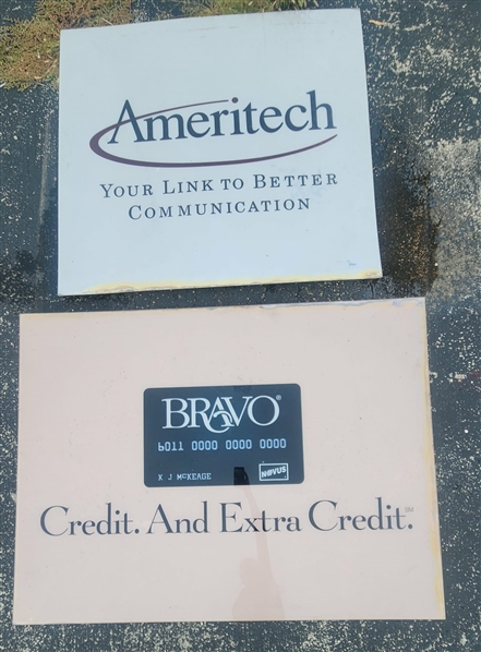 1953-2001 Milwaukee County Stadium Advertising Signs (Lot of 2)