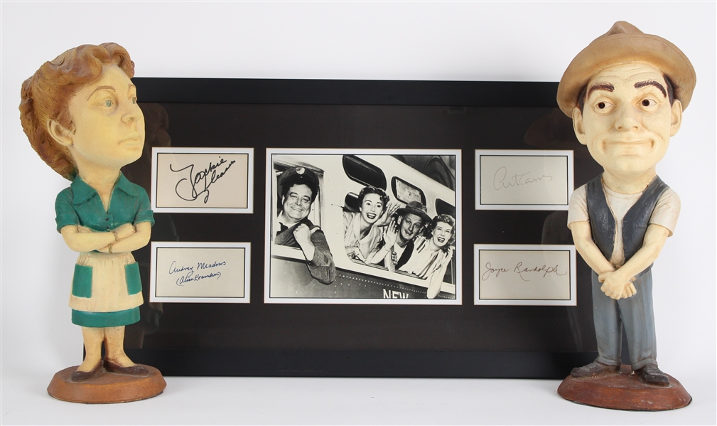 1955-56 The Honeymooners 18" Statues w/ Jackie Gleason & Cast Signed Cuts (Heritage COA)