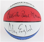 1970s Earl "The Pearl" Monroe & Alex English Signed 7" Basketball (JSA) 