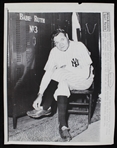 1940s Babe Ruth New York Yankees 8"x10" Yankee Stadium Wire Photo