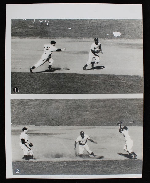 1947-56 Jackie Robinson Brooklyn Dodgers 8"x10" Original Wire Photo 