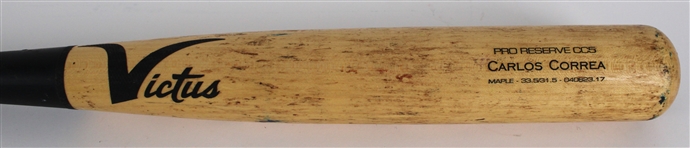2023 Carlos Correa Victus Professional Model Game Used Bat (MEARS A9)