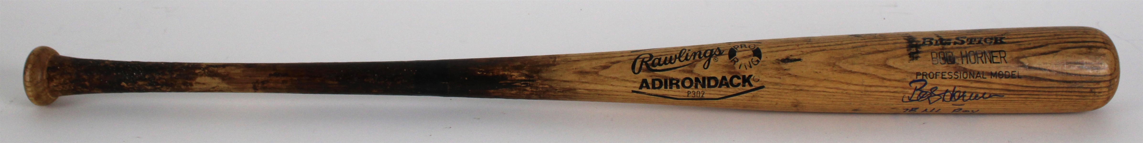 1988 Bob Horner Signed Adirondack Professional Model Game Used Bat (PSA/DNA) MEARS A10