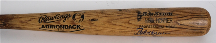 1988 Bob Horner Signed Adirondack Professional Model Game Used Bat (PSA/DNA) MEARS A10