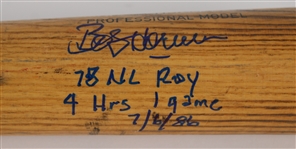 1988 Bob Horner Signed Adirondack Professional Model Game Used Bat (PSA/DNA) MEARS A10