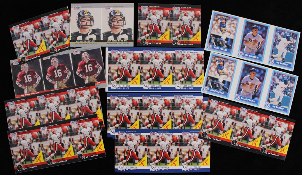1990s Basketball, Football, Desert Storm & more Uncut Trading Card Sheets (Lot of 260+)