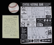 1961 Mickey Mantle New York Yankees vs Cleveland Indians Homerun Baseball w/ Scorecard 