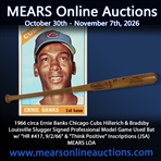 1966 circa Ernie Banks Chicago Cubs Hillerich & Bradsby Louisville Slugger Signed Professional Model Game Used Bat w/ "HR #417, 9/2/66" & "Think Positive" Inscription (JSA / MEARS LOA)