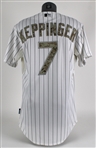 2013 Jeff Keppinger Chicago White Sox Signed Game Worn Memorial Jersey (MLB Hologram/JSA) MEARS LOA