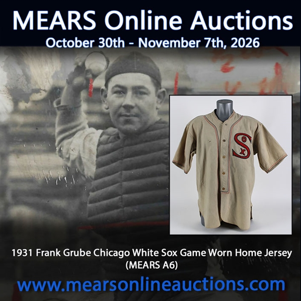 1931 Frank Grube Chicago White Sox Home Jersey *MEARS A6*
