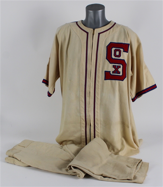 1934 John Pomorsky Chicago White Sox Game Worn Uniform (Restored / MEARS LOA)