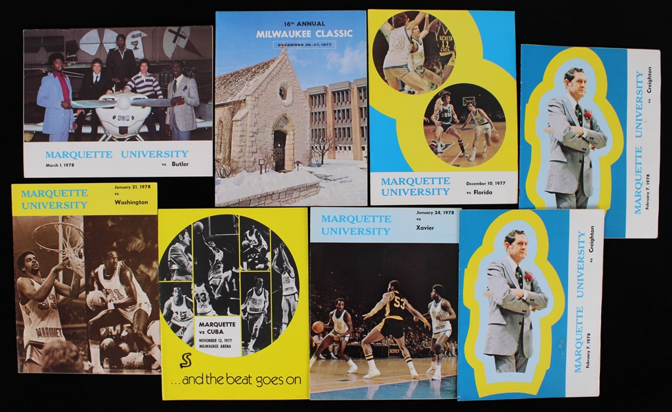 1977-78 Marquette University Basketball Programs (Lot of 8)
