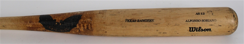 2005 Alfonso Soriano Texas Rangers Wilson Professional Model Game Used Bat (PSA) MEARS A9