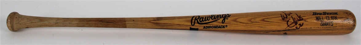 1990 Will Clark San Francisco Giants Signed Rawlings Adirondack Professional Model Bat (JSA) MEARS A8