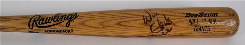 1990 Will Clark San Francisco Giants Signed Rawlings Adirondack Professional Model Bat (JSA) MEARS A8