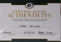2023-present Lukas Van Ness Green Bay Packers Signed Riddell Helmet (JSA) 