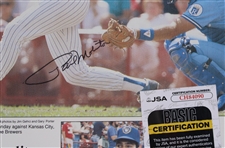 1987 Paul Molitor Milwaukee Brewers Signed 18x24 Framed Marvelous Molitor Poster *JSA* 