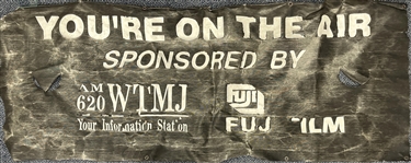 1990s Milwaukee County Stadium WTMJ Radio 33"x86" Banner 