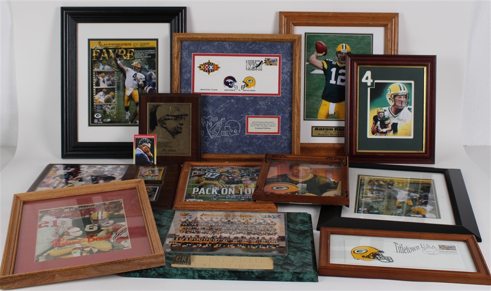 1970-2000s Green Bay Packers Photos, Plaques & more (Lot of 21)
