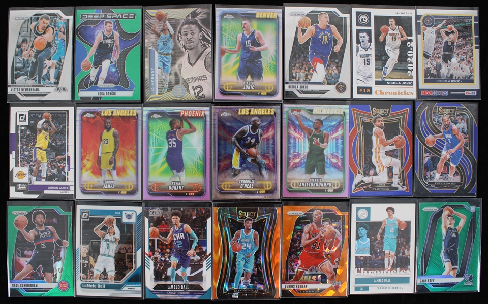 2021-25 NBA Trading Cards w/ Victor Wembanyama, Luka Doncic & more (Lot of 21)
