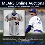1984-85 Rollie Fingers Milwaukee Brewers Game Worn Home Jersey (MEARS A9.5)